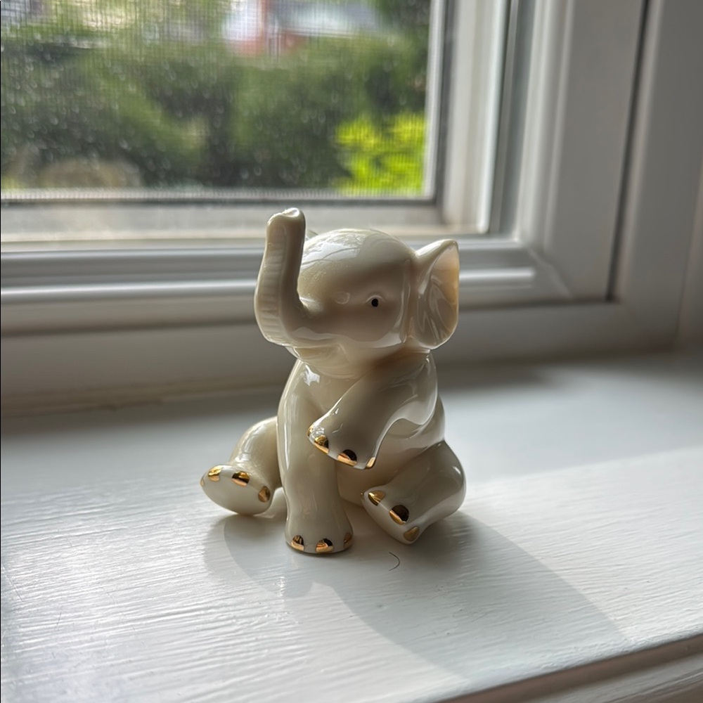 Lenox Elephant Figurine Porcelain with Gold Accents